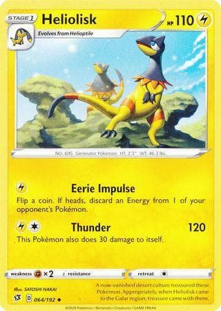 Carta Heliolisk (64/192) do set Rixa Rebelde — Pokémon TCG | Bynx