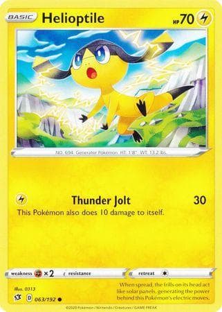 Carta Helioptile (63/192) do set Rixa Rebelde — Pokémon TCG | Bynx
