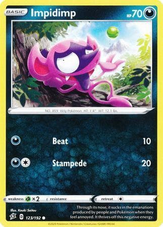 Carta Impidimp (123/192) do set Rixa Rebelde — Pokémon TCG | Bynx