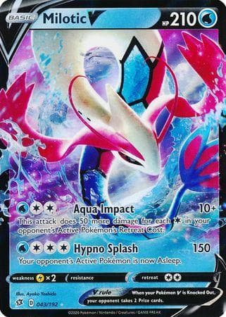 Carta Milotic-V (43/192) do set Rixa Rebelde — Pokémon TCG | Bynx