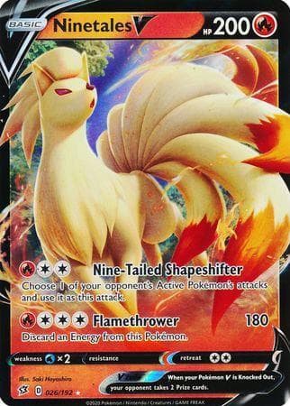 Carta Ninetales-V (26/192) do set Rixa Rebelde — Pokémon TCG | Bynx