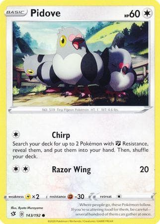 Carta Pidove (143/192) do set Rixa Rebelde — Pokémon TCG | Bynx