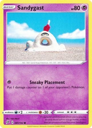 Carta Sandygast (81/192) do set Rixa Rebelde — Pokémon TCG | Bynx