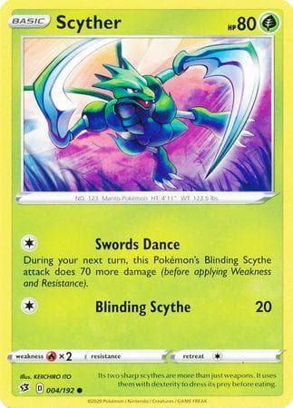 Carta Scyther (4/192) do set Rixa Rebelde — Pokémon TCG | Bynx