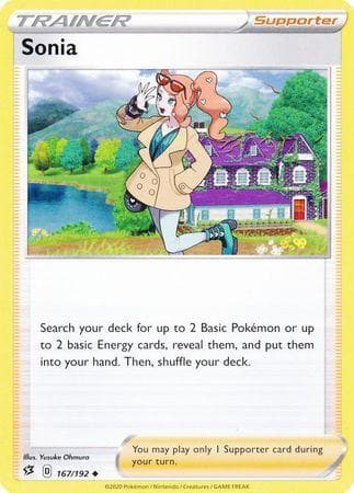 Carta Sonia (167/192) do set Rixa Rebelde — Pokémon TCG | Bynx