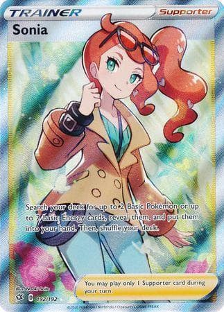Carta Sonia (192/192) do set Rixa Rebelde — Pokémon TCG | Bynx