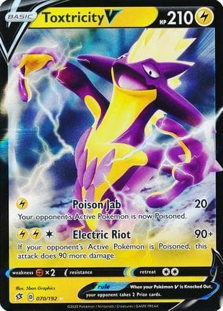 Carta Toxtricity-V (70/192) do set Rixa Rebelde — Pokémon TCG | Bynx