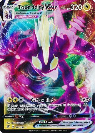 Carta Toxtricity-VMAX (71/192) do set Rixa Rebelde — Pokémon TCG | Bynx