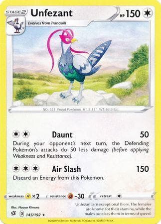 Carta Unfezant (145/192) do set Rixa Rebelde — Pokémon TCG | Bynx