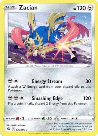 Carta Zacian (139/192) do set Rixa Rebelde — Pokémon TCG | Bynx