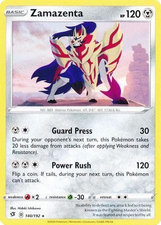 Carta Zamazenta (140/192) do set Rixa Rebelde — Pokémon TCG | Bynx