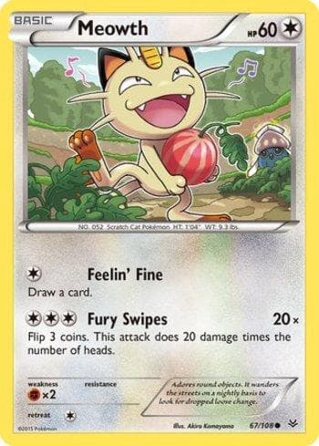Carta Meowth (67/108) do set Céus Estrondosos — Pokémon TCG | Bynx