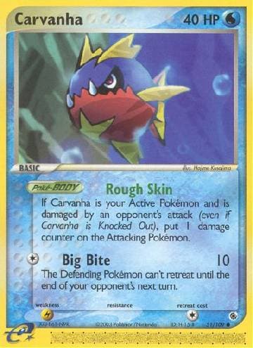 Carta Carvanha (51/109) do set Rubi & Safira — Pokémon TCG | Bynx