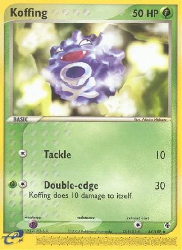 Carta Koffing (54/109) do set Rubi & Safira — Pokémon TCG | Bynx