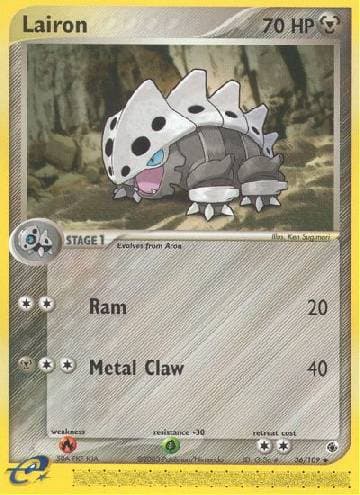 Carta Lairon (36/109) do set Rubi & Safira — Pokémon TCG | Bynx