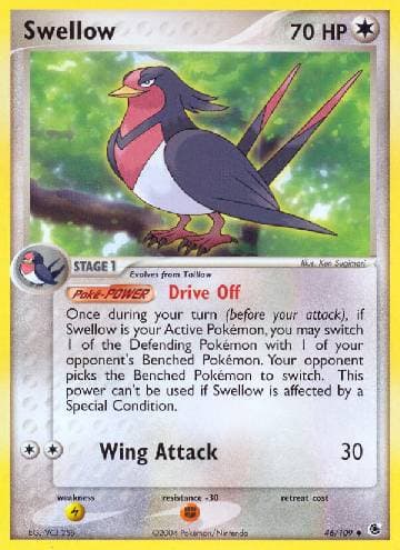 Carta Swellow (46/109) do set Rubi & Safira — Pokémon TCG | Bynx