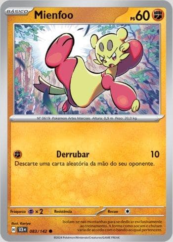 Carta Mienfoo 083/142 do set Coroa Estelar — Pokémon TCG | Bynx