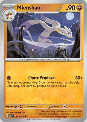 Carta Mienshao 084/142 do set Coroa Estelar — Pokémon TCG | Bynx