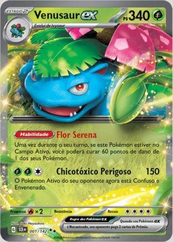 Carta Venusaur ex 001/142 do set Coroa Estelar — Pokémon TCG | Bynx