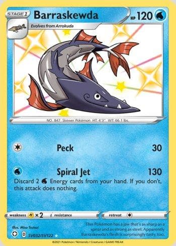 Carta Barraskewda (SV032/SV122) do set Destinos Brilhantes (Shiny) — Pokémon TCG | Bynx
