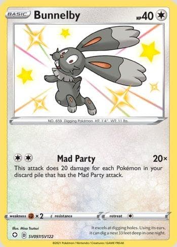 Carta Bunnelby (SV097/SV122) do set Destinos Brilhantes (Shiny) — Pokémon TCG | Bynx