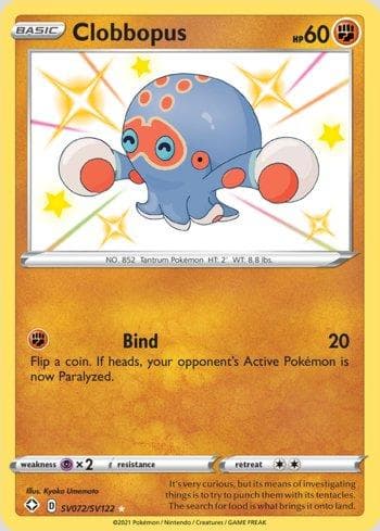 Carta Clobbopus (SV072/SV122) do set Destinos Brilhantes (Shiny) — Pokémon TCG | Bynx