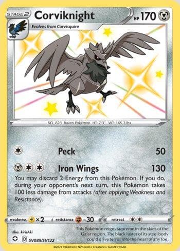Carta Corviknight (SV089/SV122) do set Destinos Brilhantes (Shiny) — Pokémon TCG | Bynx