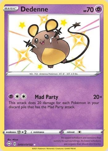Carta Dedenne (SV051/SV122) do set Destinos Brilhantes (Shiny) — Pokémon TCG | Bynx