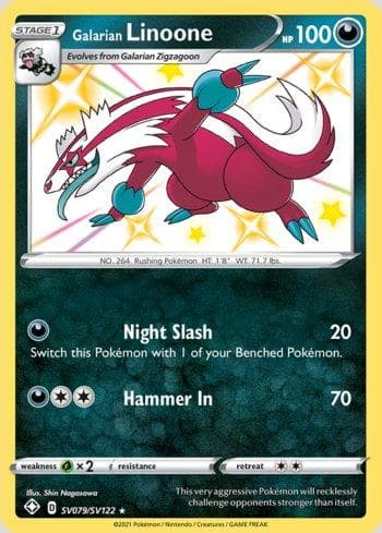 Carta Galarian Linoone (SV079/SV122) do set Destinos Brilhantes (Shiny) — Pokémon TCG | Bynx