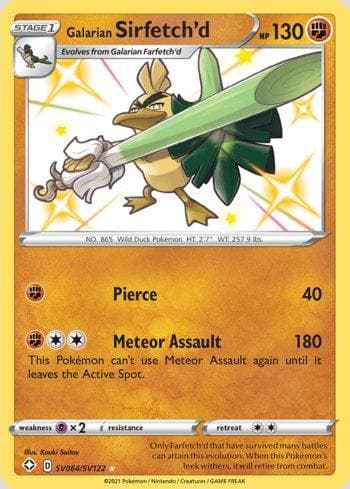 Carta Galarian Sirfetch'd (SV064/SV122) do set Destinos Brilhantes (Shiny) — Pokémon TCG | Bynx