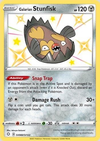 Carta Galarian Stunfisk (SV088/SV122) do set Destinos Brilhantes (Shiny) — Pokémon TCG | Bynx