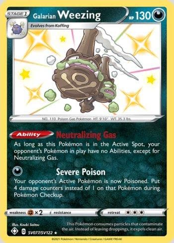 Carta Galarian Weezing (SV077/SV122) do set Destinos Brilhantes (Shiny) — Pokémon TCG | Bynx