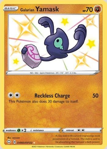 Carta Galarian Yamask (SV065/SV122) do set Destinos Brilhantes (Shiny) — Pokémon TCG | Bynx