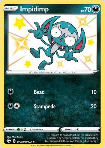 Carta Impidimp (SV083/SV122) do set Destinos Brilhantes (Shiny) — Pokémon TCG | Bynx