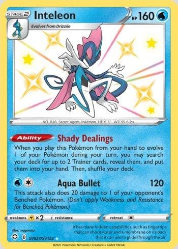 Carta Inteleon (SV027/SV122) do set Destinos Brilhantes (Shiny) — Pokémon TCG | Bynx