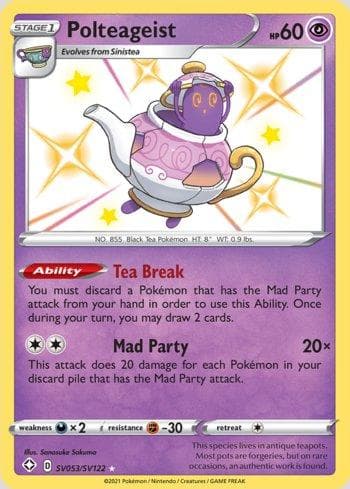 Carta Polteageist (SV053/SV122) do set Destinos Brilhantes (Shiny) — Pokémon TCG | Bynx