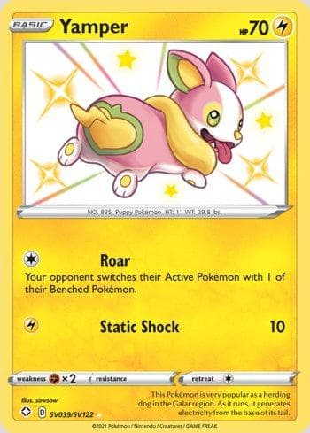 Carta Yamper (SV039/SV122) do set Destinos Brilhantes (Shiny) — Pokémon TCG | Bynx