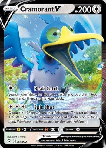 Carta Cramorant-V (54/72) do set Destinos Brilhantes — Pokémon TCG | Bynx