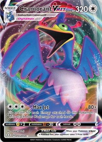 Carta Cramorant-VMAX (55/72) do set Destinos Brilhantes — Pokémon TCG | Bynx