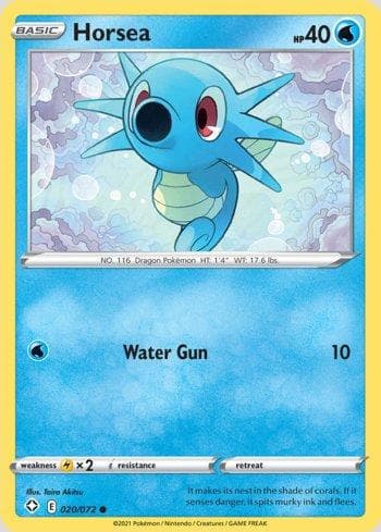 Carta Horsea (20/72) do set Destinos Brilhantes — Pokémon TCG | Bynx