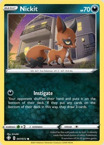 Carta Nickit (47/72) do set Destinos Brilhantes — Pokémon TCG | Bynx