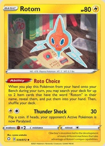 Carta Rotom (34/72) do set Destinos Brilhantes — Pokémon TCG | Bynx