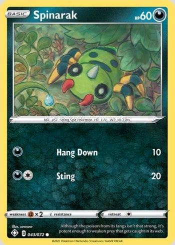 Carta Spinarak (43/72) do set Destinos Brilhantes — Pokémon TCG | Bynx