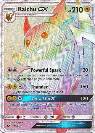 Carta Raichu-GX (75/73) do set Lendas Luminescentes — Pokémon TCG | Bynx