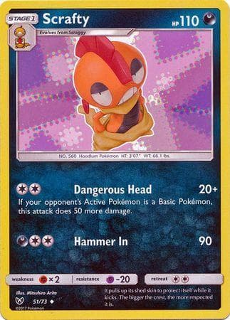 Carta Scrafty (51/73) do set Lendas Luminescentes — Pokémon TCG | Bynx