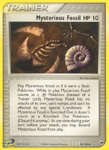 Carta Mysterious Fossil (91/100) do set Sandstorm — Pokémon TCG | Bynx