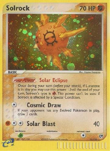 Carta Solrock (13/100) do set Sandstorm — Pokémon TCG | Bynx
