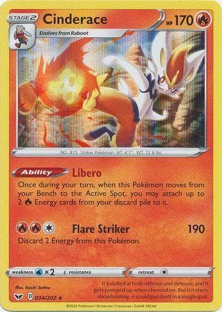 Carta Cinderace (34/202) do set Espada e Escudo — Pokémon TCG | Bynx