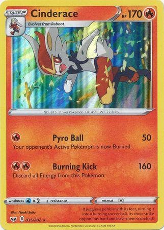 Carta Cinderace (35/202) do set Espada e Escudo — Pokémon TCG | Bynx