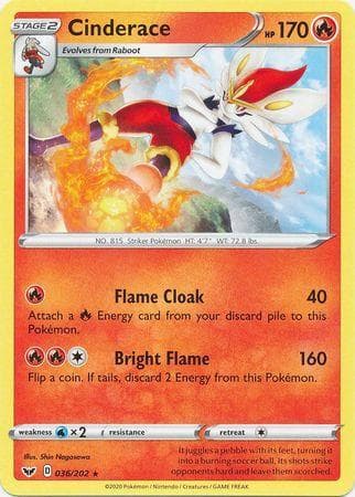 Carta Cinderace (36/202) do set Espada e Escudo — Pokémon TCG | Bynx